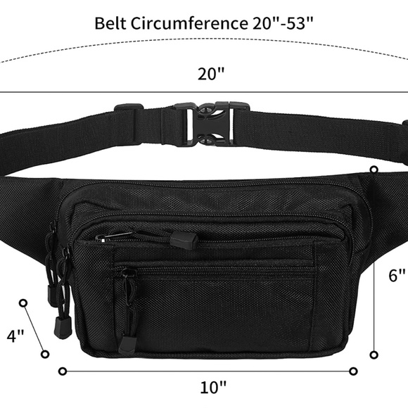 *NWT* Belt Bag Fanny Pack Crossbody Bag for Plus and Regular Size Unisex Black - Picture 5 of 10